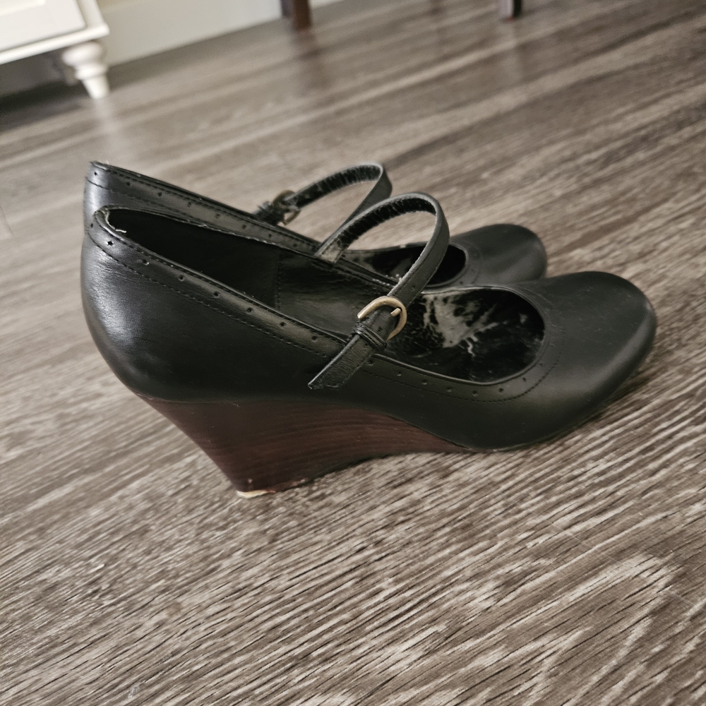 Steve Madden Leather Mary Jane Wedges